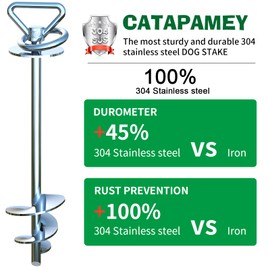 Catapamey Dog Tie Out Cable and Stake,with 30FT Heavy Duty Cable,360° Swivel Run Anchor -Dog Runner for Yard- for Large Dogs up to 150 lbs-Dog Stakes for Outside Yard Outdoor Camping
