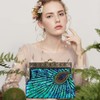Womens Sequin Beaded Evening Bag Antique Peacock Evening Wedding Clutch