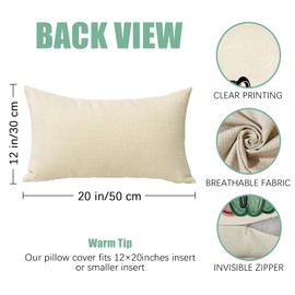 Fahrendom Thankful Thanksgiving Lumbar Decorative Rectangle Pillow Cover 12 x 20, Fall Leopard Pink Green Pumpkin Porch Patio Outdoor Pillowcase, Autumn Seasonal Sofa Couch Cushion Case Home Decor