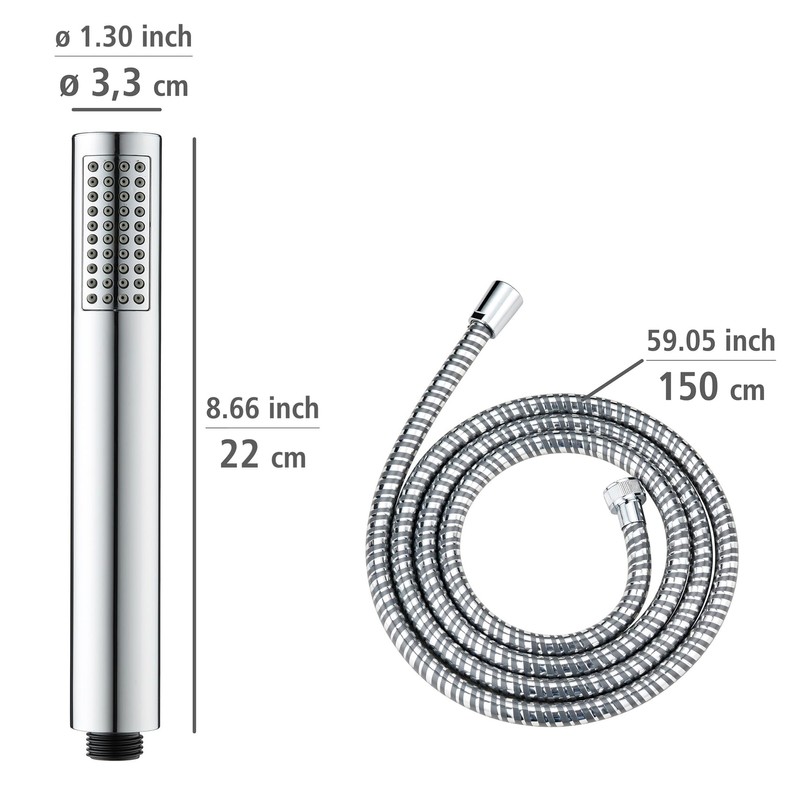 WENKO Basic Line 3-Piece Shower Head Set with Rain Jet