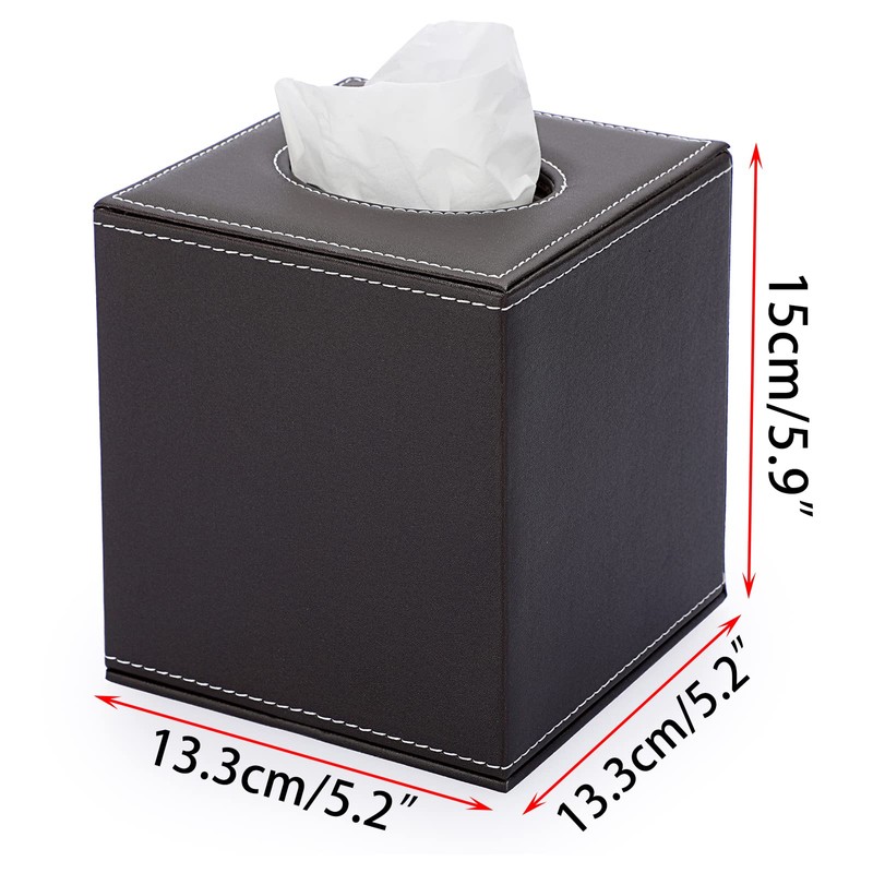Sumnacon Square Leather Tissue Box Cover - Stylish Cube Tissue