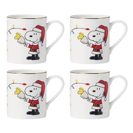 Lenox Snoopy Christmas Mugs, Set of 4, 4 Count, Multi