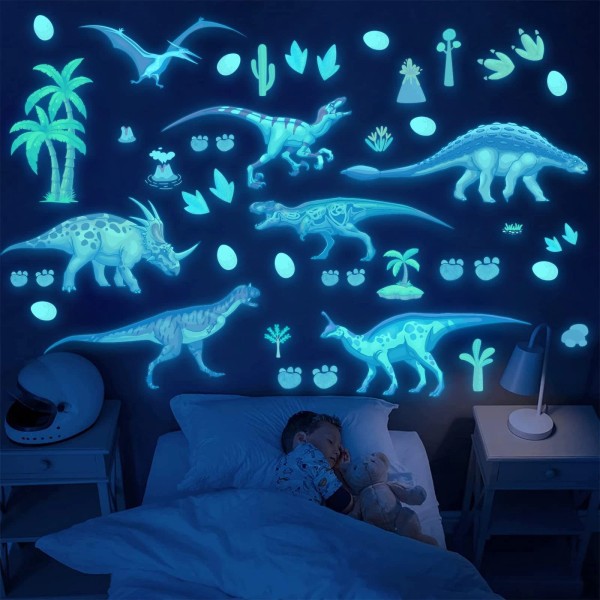 Hsdsh Glow in The Dark Dinosaur Wall Decals, Glowing self-Adhesive