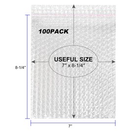 100PCS Bubble Out Bags 7”x 8-1/4”Clear Bubble Mailers, Self-Sealing Double Walled Bubble Pouch Bags for Packing, Moving, Shipping, Mailing, Bubble Cushioning Wrap Bags