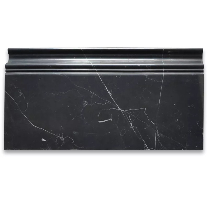 Stone Center Online N06P Nero Marquina Black Marble Skirting Baseboard