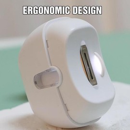 HYUNDAI Electric Nail Clippers with Light, Quiet & Safety Design Automatic Nail Trimmer, Rechargeable Nail Trimmer with Nail Scraps Storage for Home & Travel