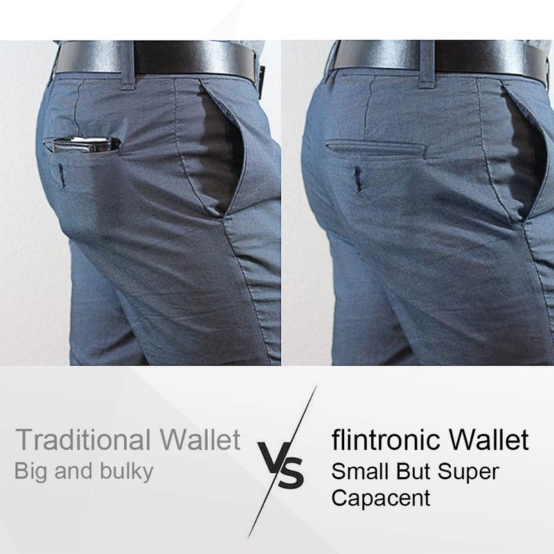 Flintronic Small Wallet, Leather, Business Card Holder with Coin Pocket