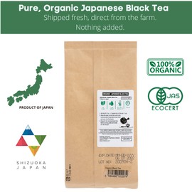 Ocha & Co. Organic Black Tea – Japanese First Harvest Japanese Loose Leaf - Benifuuki Cultivar with Zero Bitterness – Smooth, Mild & Fragrant Premium Tea, 100g/3.5oz