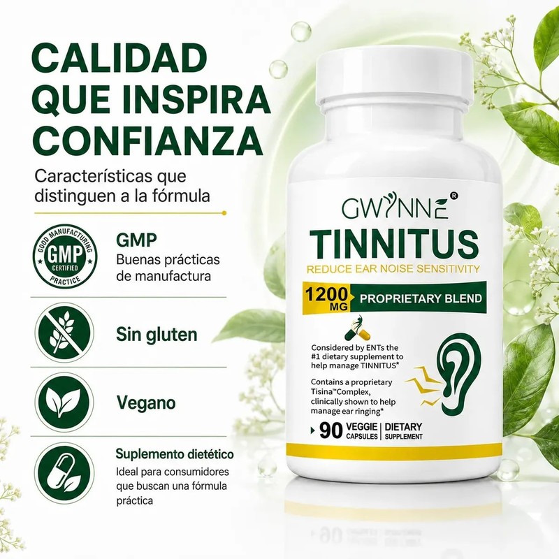 Gwynne Alivio Del Zumbido En Los Oídos 1200mg Suplemento Con