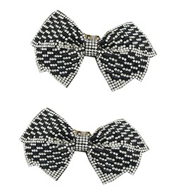 JDYaoYing 2 x Sparkly Bowknot Shoe Clips for Women Removable Shoe Buckles Decorative Shoe Accessories for Wedding Party, No metal