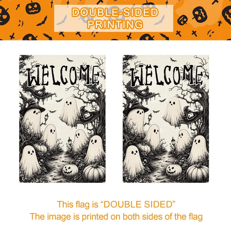 Halloween Garden Flag Ghost 12.5 x 18 Inch