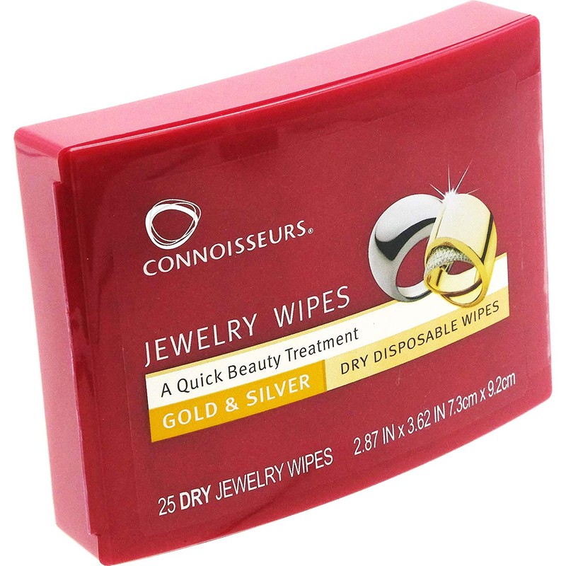 Connoisseurs Jewelry Dry Disposable Wipes 25 Count (Bundle (Gold+Wipe+Dazzle Stik))