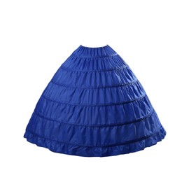 MISSYDRESS Full A-line 6 Hoops Floor-length Bridal Dress Gown Slip Petticoat Royal Blue