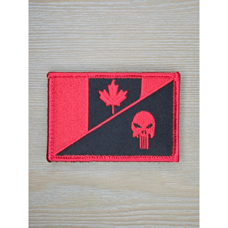 Unbranded SKULL CANADA FLAG PUNISHER BLACK OPS RED TACTICAL MILITARY