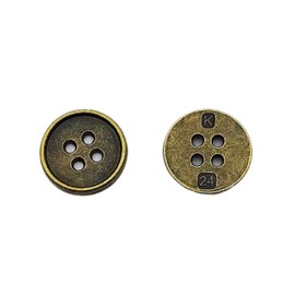 Carytalee 30PC Sewing Metal Buttons 4 Hole Antique Bronze Round Vintage Crafts Buttons 15mm