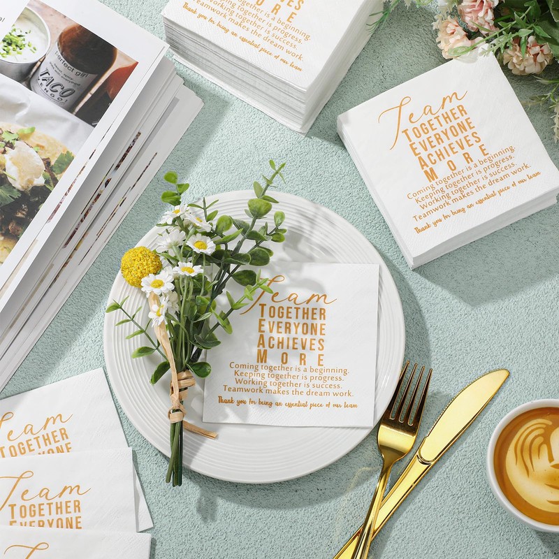 Kosiz 200 Pack Team Appreciation Napkins Gift Inspirational Employee Office