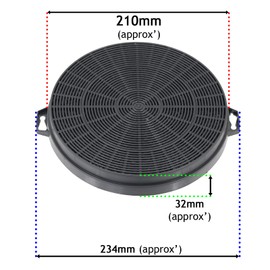 Spares2go Carbon Charcoal Vent Filter for Smeg K2 Cooker Extractor Hood (Pack of 2)