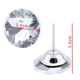abcGoodefg 60PCS Rhinestone Sew Buttons Diamond Crystal Upholstery Nails Tacks Sofa Wall DIY Crafts Decoration (20MM)