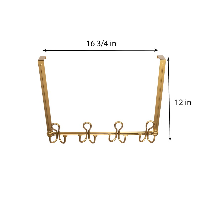 FantasHome Double Prong Over The Door Hook Rack with 12