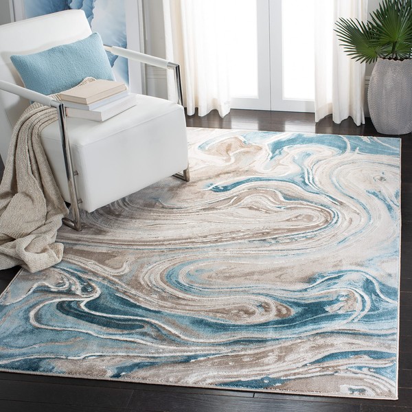 SAFAVIEH Meadow Collection Area Rug - 5'3" x 7'6", Beige