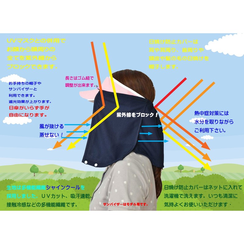 UV Protection Hat Cover (Light Blue), Perfect for UV Protection,