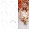 SKTMH 6 Pcs Flower Girl Headpiece Faux Pearl Rhinestones Headband