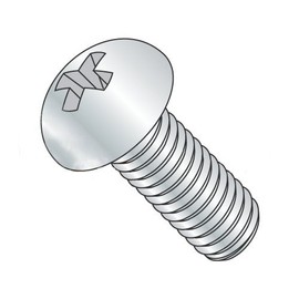 #4-40 x 7/8" Machine Screws, Steel, Round Head, Phillips Drive, Full Thread, Zinc Plating (Quantity: 100 pcs)