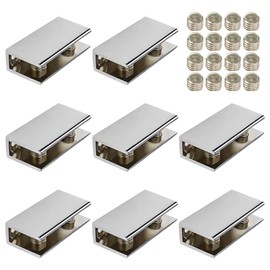 LC LICTOP Zinc Alloy Rectangle Glass Shelf Brackets for 0.24" to 0.39" Glass 8pcs