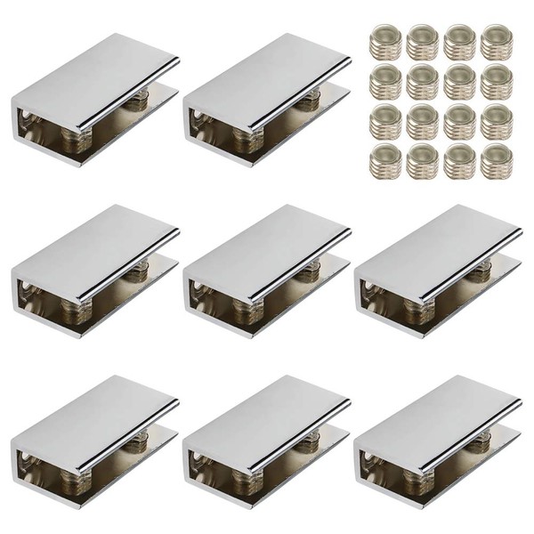 LC LICTOP Zinc Alloy Rectangle Glass Shelf Brackets for 0.24"