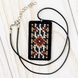 Wonderland Crafts Bead embroidery kit on artificial leather Pendant FLBB-075