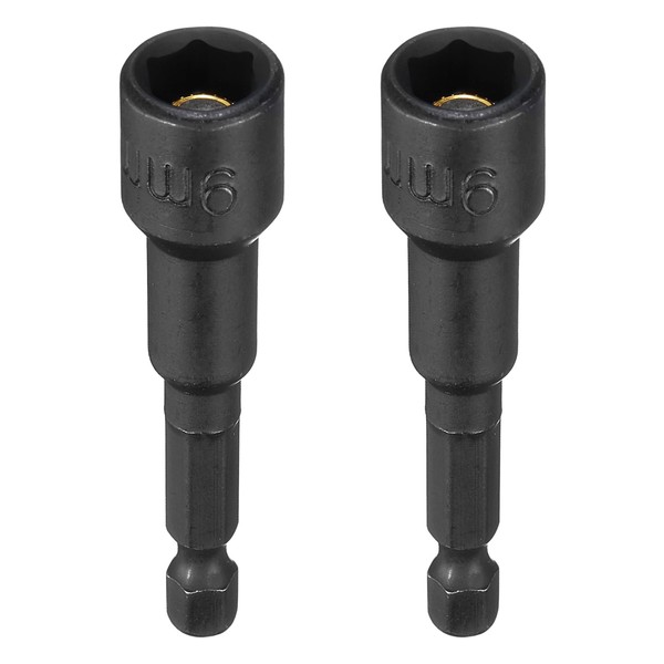 sourcing map 2pcs Magnetic Nut Driver 9mm Hex Drive Socket