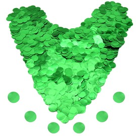 Ruidee 50 g / 1.76 oz Metal Foil Confetti 15 mm Round Paper Confetti Glitter Confetti Decoration Table Confetti Decoration for Balloons, Weddings, Birthdays (YZX/Green)