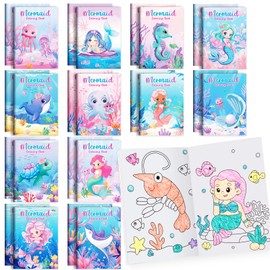 BenLouis 24 Mermaid Mini Coloring Books for Kids Little Mermaid Theme Party Favors Small Activity Books in Bulk for Kids Mermaid Ocean Birthday Party Goodie Bag Stuffer Craft Supplies