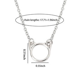 Cat Pendant Necklace for Women Girls Cat Lovers Christmas Birthday Gifts for Friend Girlfriend Silver Animal Pet Theme Necklaces for Cat Mom Clavicle Chain Necklaces for Mom Daughter