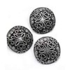 Metal Buttons 22 mm Round Antique Silver Buttons Flowers Eyelet