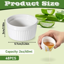 Giantree 48 Pack White Ceramic Mini Ramekins 2 oz