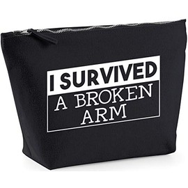 Hippowarehouse I survived a broken arm printed make up cosmetic wash bag 18x19x9cm