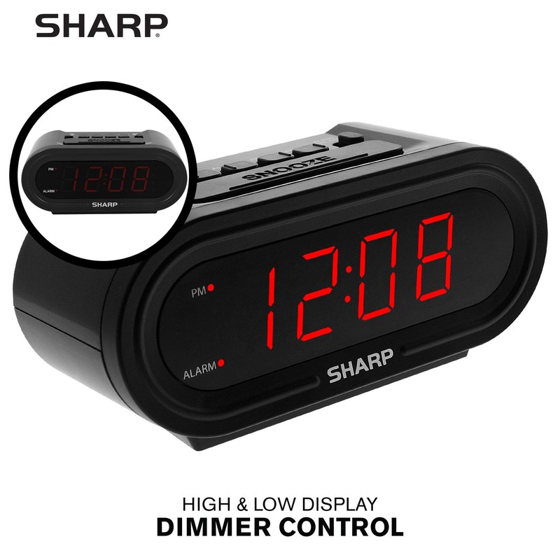 Sharp Digital Alarm with AccuSet - Automatic Smart Clock, Never