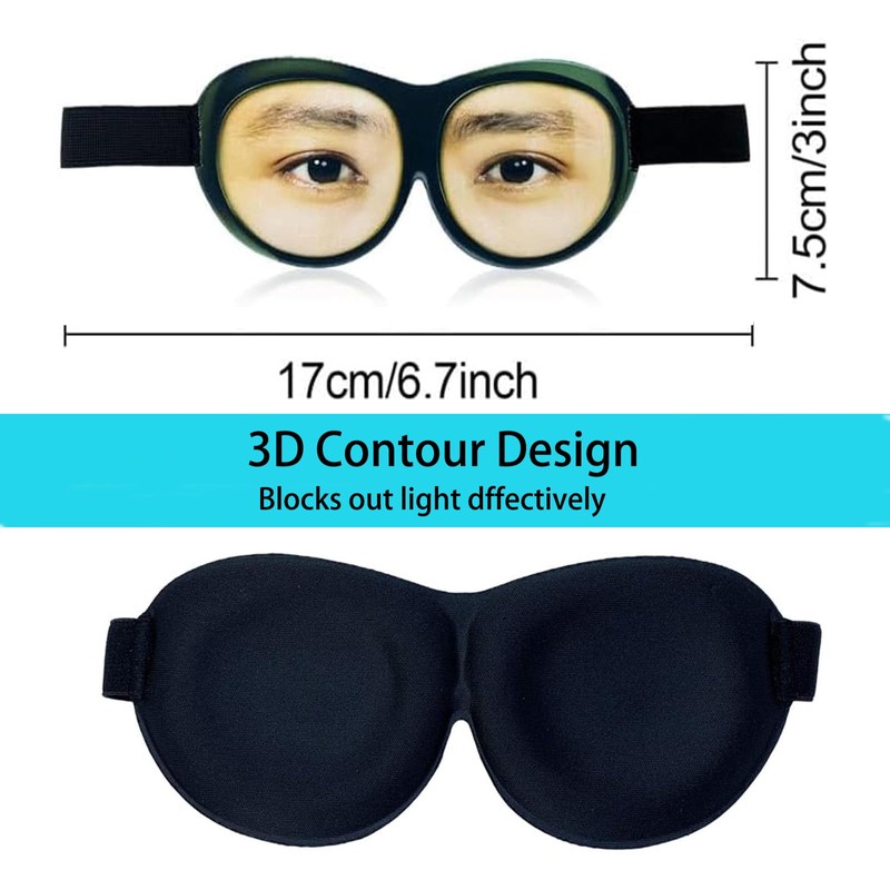 2pcs Funny 3D Eye Mask,Soft Fluffy Sleeping Mask,Eye Blinders with