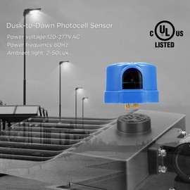 Twist Lock Photocell for Outdoor Lights, UL Listed, Auto On Off Photocell Sensor Switches Outdoor, Twist Lock Photo Cell Sensor Dusk to Dawn Sensor for LED Barn Light