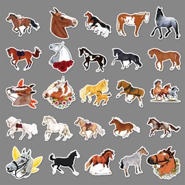 LYunMu Horse Stickers,50PCS Waterproof for Decal,Kid/Teen Gift,Riding Vinyl Decal for Car Bumper,Laptop,Water Bottles,Luggage,Computer,Cellphone,Skateboard,Surfboard,Guitar