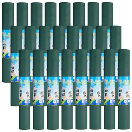 16 Pack 3 mm Thick Yoga Mat Bulk, Non Slip Exercise Workout Fitness Pad for Women Men, Gym Home Yoga Pilates, Easy to Clean, Sturdy PVC (Dark Green)