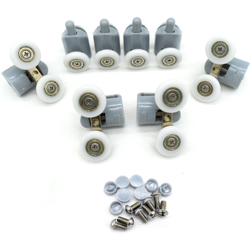 8 Pcs Top/Bottom Shower Door ROLLERS/Runners/Pulleys/Wheels bathroom Replacement Parts 22mm