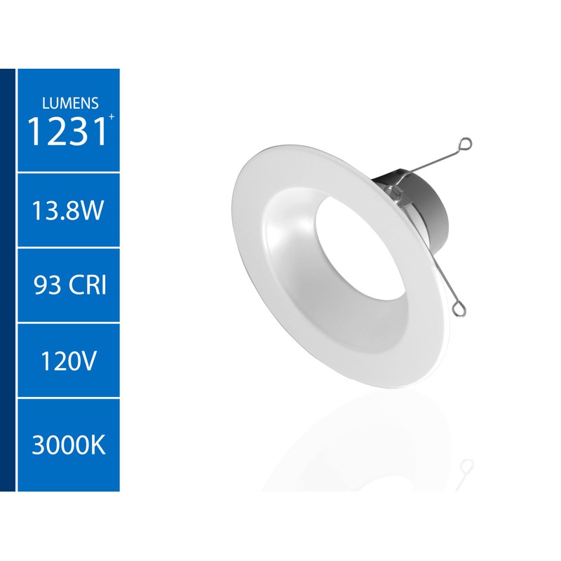 NICOR DLR566121203KWH DLR56(v6) 5/6-inch White 1200 Lumen 3000K Recessed LED