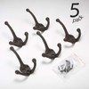 Ambipolar 5-Pack TriLeg Coat Hooks. Wall Mounted, Heavy Duty Decorative