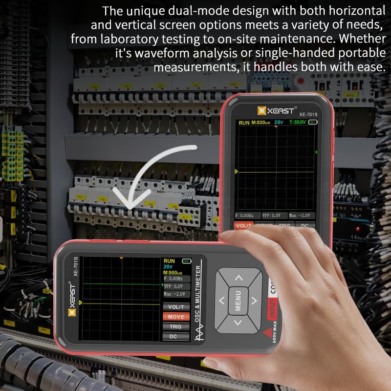 XEAST Handheld Oscilloscope Multimeter Digital - 9999 Counts, 5MHz Bandwidth,