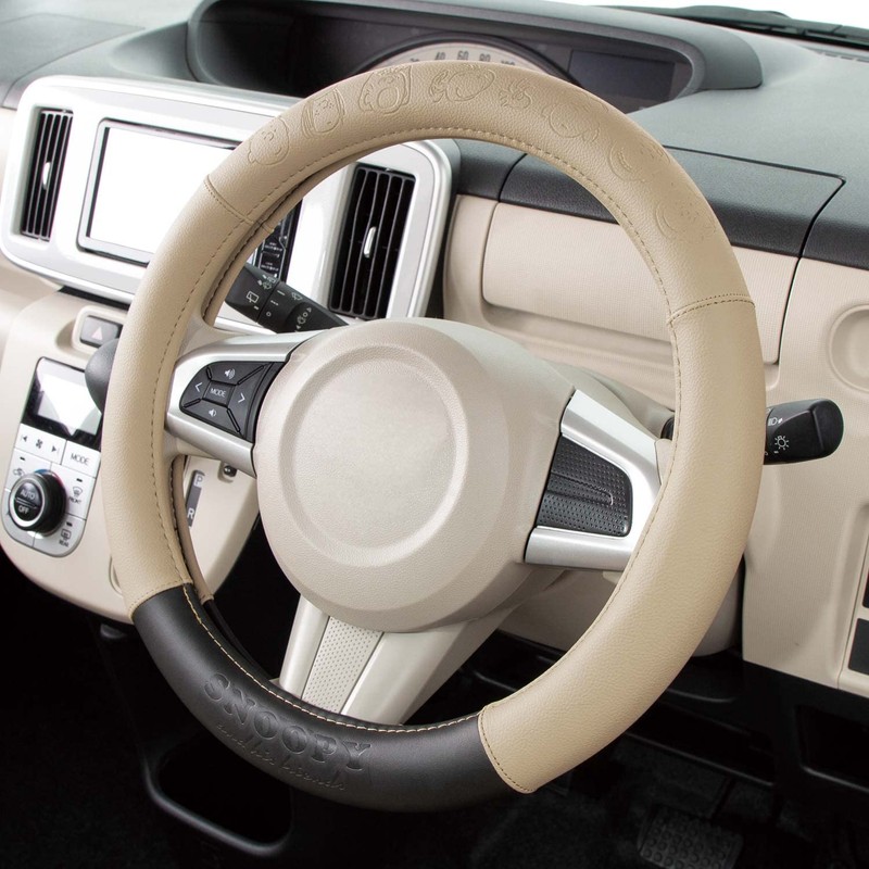 Bonform 6708-01BE Steering Wheel Cover, Peanut Face, Antibacterial, Odor Resistant,