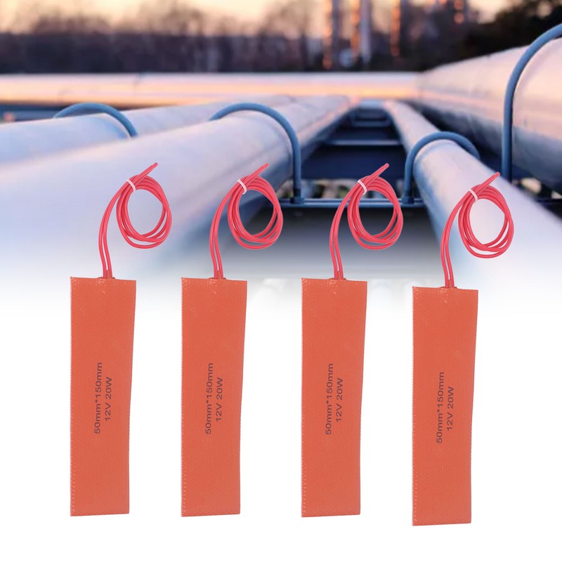 4 Pcs Silicone Rubber Heating Pad Flexible Silicone Heater Mat