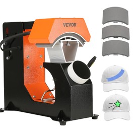 VEVOR 3-in-1 Auto Hat Heat Press Machine for Caps - No Crease, Automatic Release&Press Knob-Style Digital Control Panel, with 3pcs Interchangeable Platens(6.6" x 2.7", 6.6" x 3.8", 6.1" x 3")