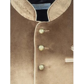 Goldschmidt Trachten Tim Traditional Vest | Vest Made of Velvet | Gilet Men's Simple, beige